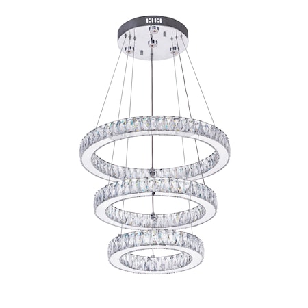 Cwi Lighting Florence LED Chandelier With Chrome Finish 5635P20ST-3R (Clear)
